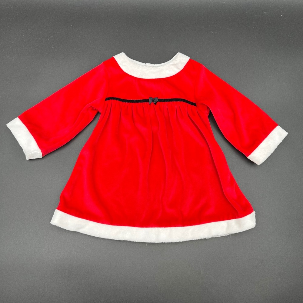 Just‎ One Year Baby Girls Christmas Dress Outfit Red Velvet Holiday Party